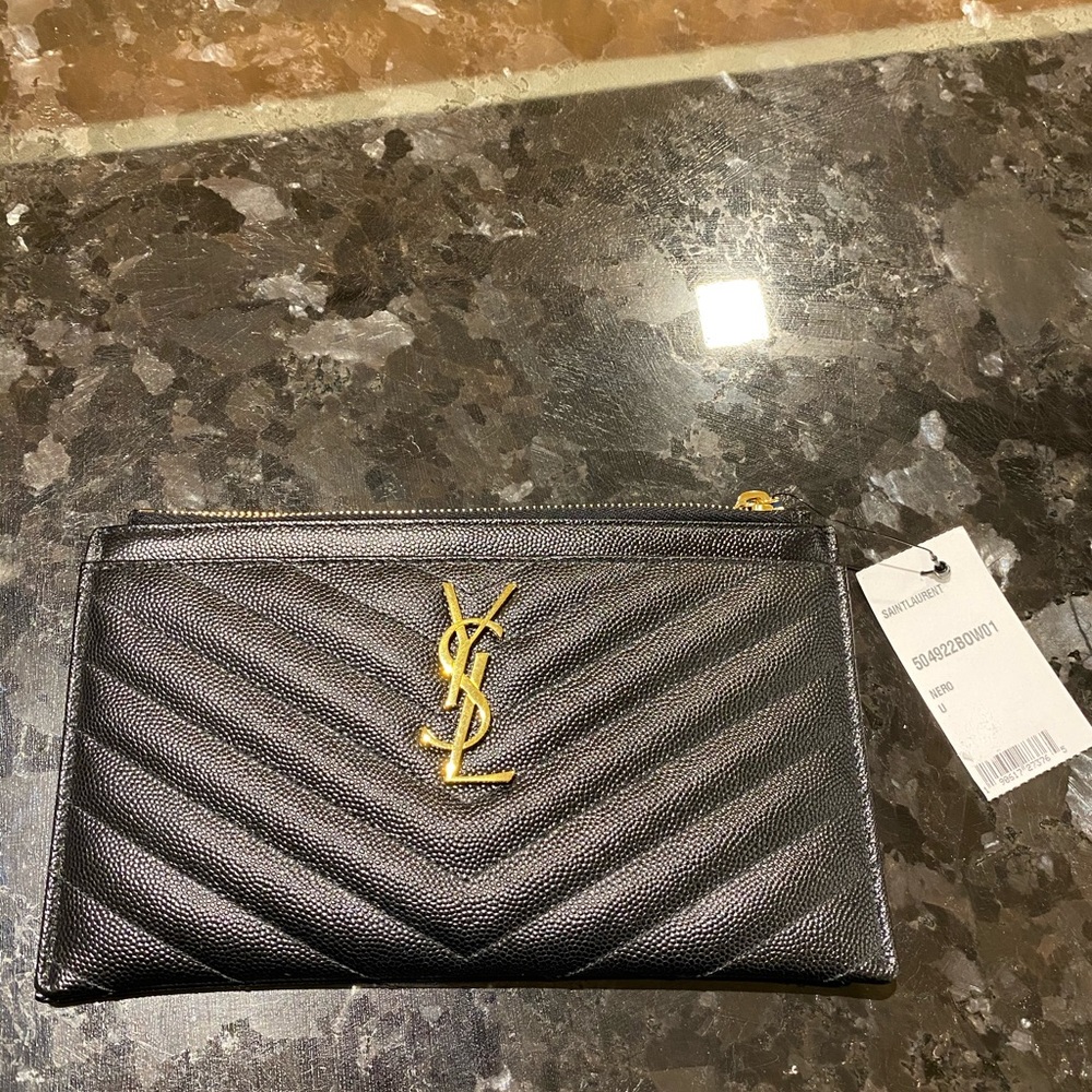 YSL-Saint Laurent Monogrammed Bill Pouch NWT